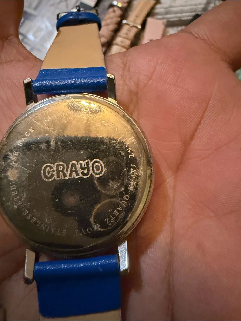 Crayo Blue Strap Watch with Rainbow Dial